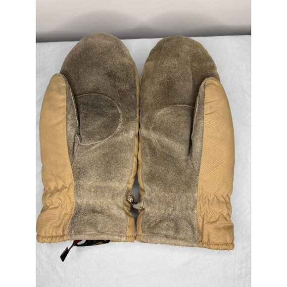 THINSULATE Mitten Mens L/XL Tan Cowhide Warm Ski Snow Board Winter - Picture 2 of 3